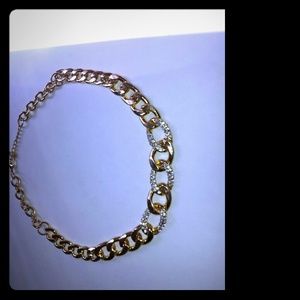 14 karat gold tone chain with Swarovski crystals