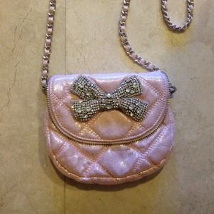 Light pink sparkly satchel