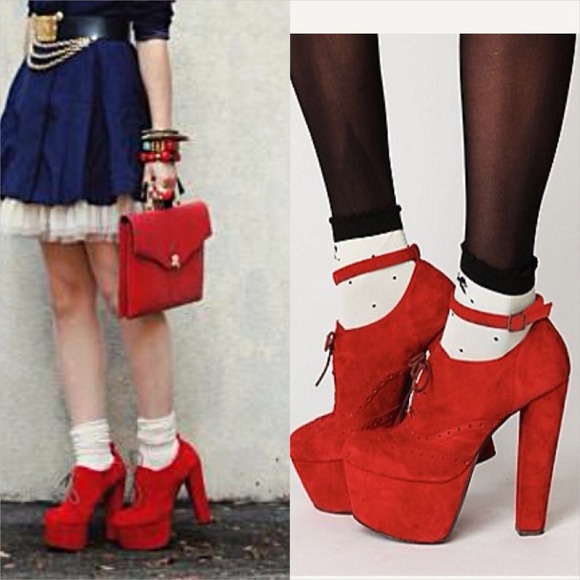 SOLD Free People Red Archduchess Platforms