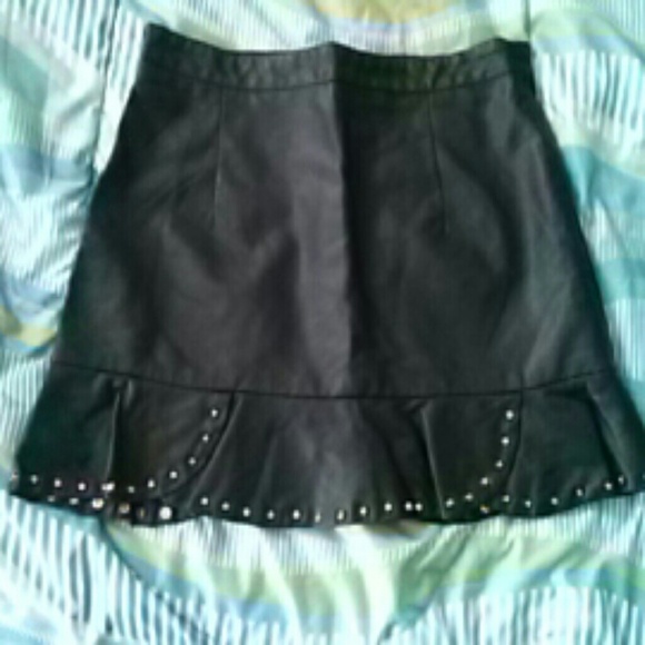 Studded Faux leather mini skirt