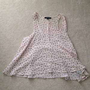 Pink and Black Heart Chiffon Tank