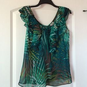 Sheer top. Blue/Green