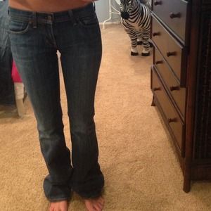 Citizen of humanity jeans, flare, dark wash, worn