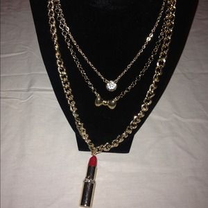 Lip stick necklace