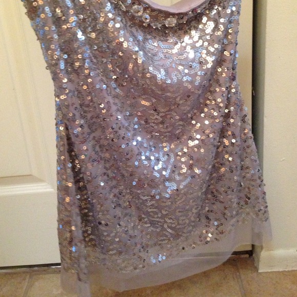 One shoulder sequin top