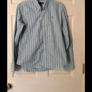 Ralph Lauren Blue and White Button Button Down
