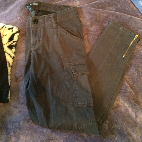 Navy Cargo Skinny Jeans