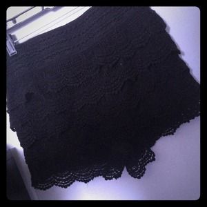 All lace black shorts