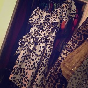 One-Shoulder Cheetah Dress
