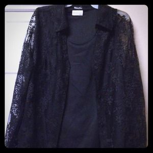 Beautiful black lace dress top.