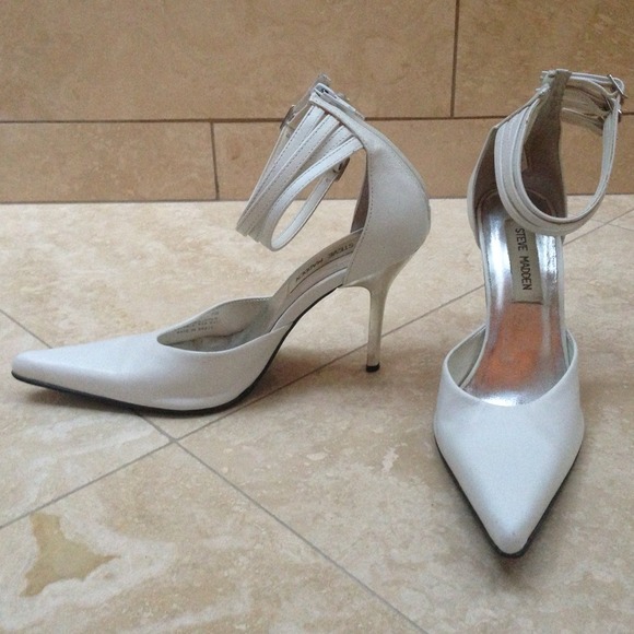 Steve Madden White Mirror Heel Pumps