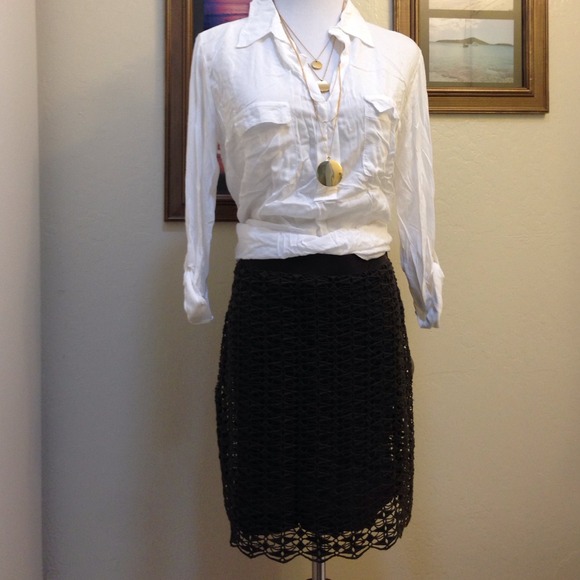 J.Crew Collection merino lace mini skirt brown Med - Picture 1 of 4