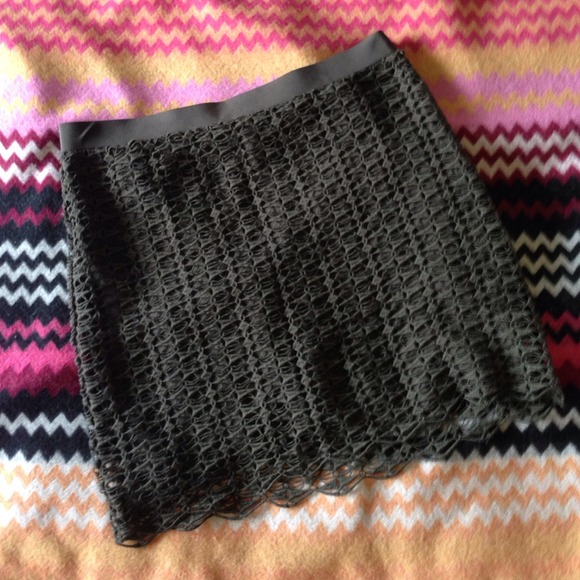 J.Crew Collection merino lace mini skirt brown Med - Picture 3 of 4