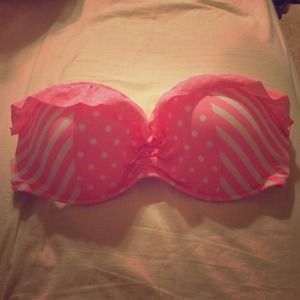Victoria's Secret Ruffle Bandeau- coral pink