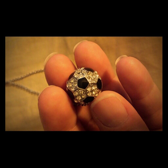 Cute silver plated soccer ball necklace! - Picture 1 of 4