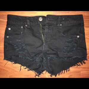 Black high waisted jean shorts