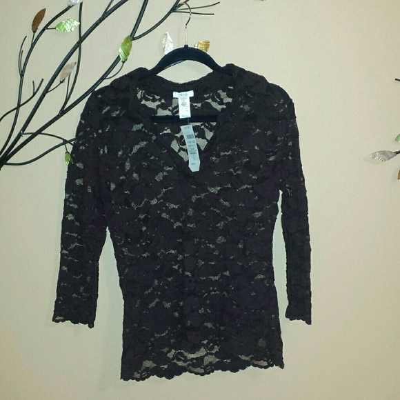 Brand new Cache long sleeve lace shirt