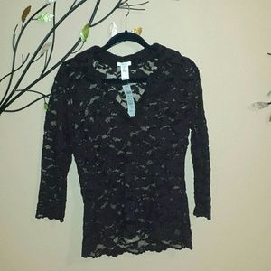 Brand new Cache long sleeve lace shirt