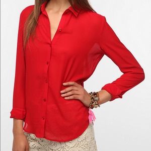Urban Outfitters Red chiffon blouse
