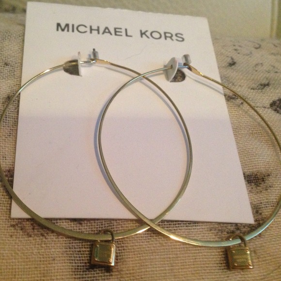 *SALE* Michael Kors Motif Brilliance Padlock Hoops