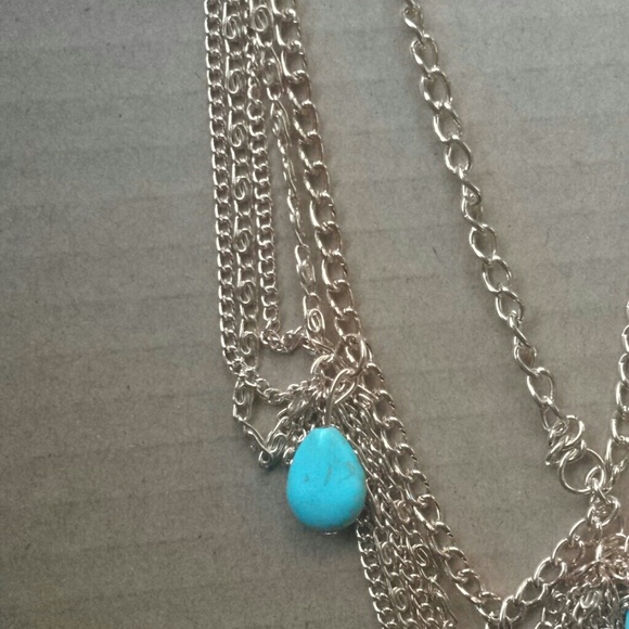 Gold turquoise head chain boho new! - Picture 3 of 4