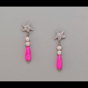 Starfish earrings with pearls