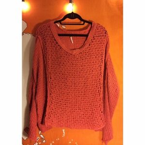 Free People- Burnt Orange Sweater! Size M