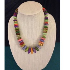 Colorful stone necklace