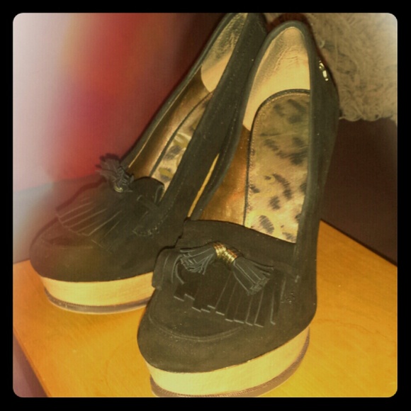 HOLD Sam Edelman "Wesley" Oxford Wedges 8.5 Black