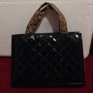 Black cheetah purse