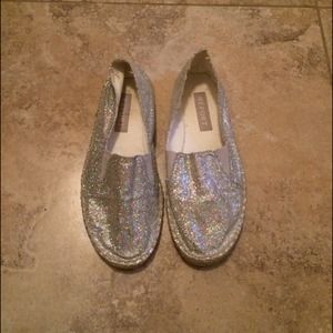 Silver Sparkly Flats