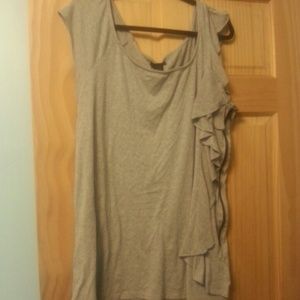 Torrid heather grey side ruffle and ziper top