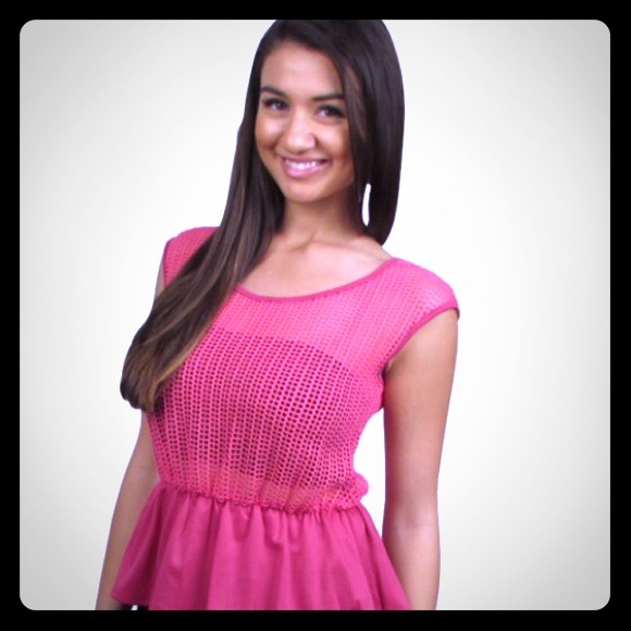 Fishnet Peplum Top