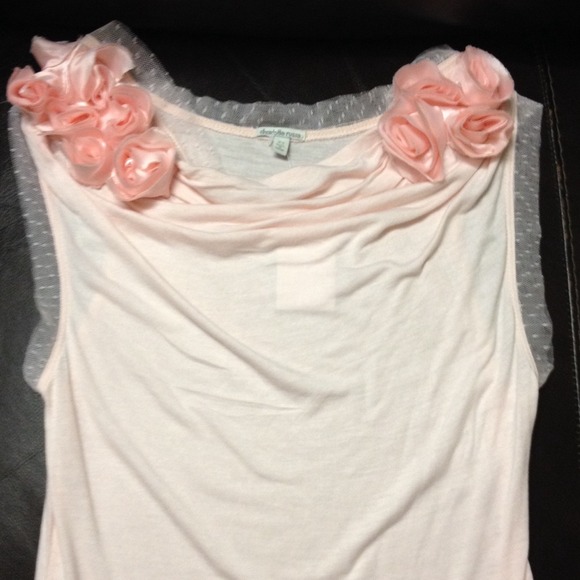 NWT Charlotte Russe Pink with Decorative Roses Top