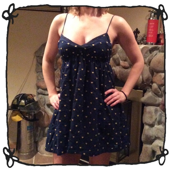 TRADED VS Pink navy blue gold star sundress sz S - Picture 3 of 4