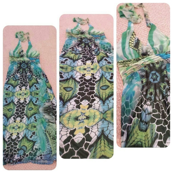 💟Tropical green maxi dress - Picture 3 of 3