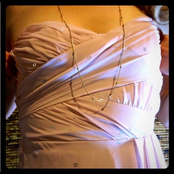 NEW: EXPRESS very light pink dress w/silver detail - Picture 2 of 4