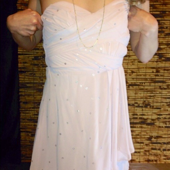 NEW: EXPRESS very light pink dress w/silver detail - Picture 3 of 4