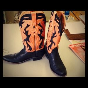 Real leather cowgirl boots