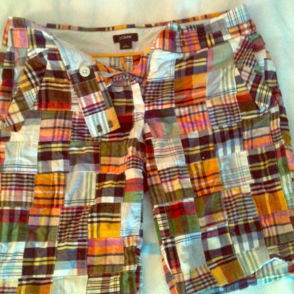 J. Crew size 0 madras shorts- preppy and fun!