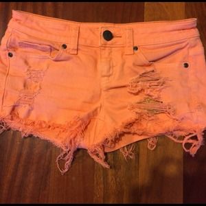 Dittos bright coral cut off shorts