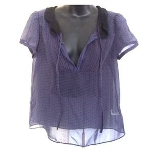 Purple Polka Dot See-through blouse