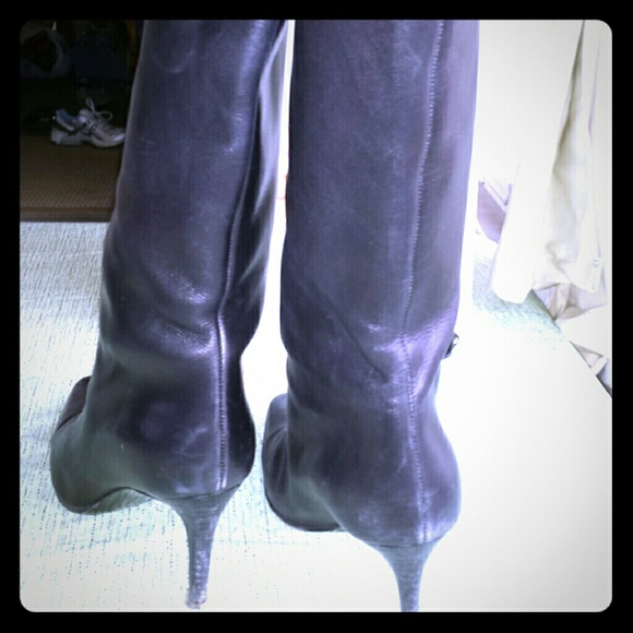 Ralph Lauren collection high heels tall black boot