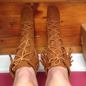 Minnetonka knee high moccasins