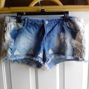 Aztec Denim Shorts