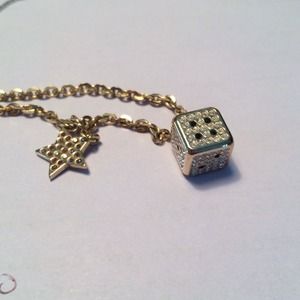 Swarovski gold dice necklace