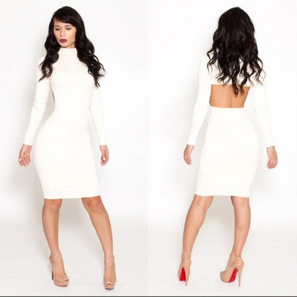 White dress backless