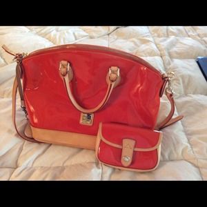 Patent leather satchel