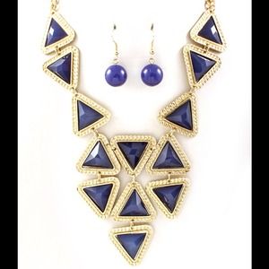 Elegant Pyramid Shape Necklace & Earring Set