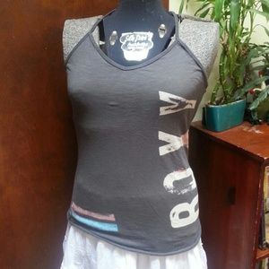 Roxy Racerback Tank Top Gray Shirt